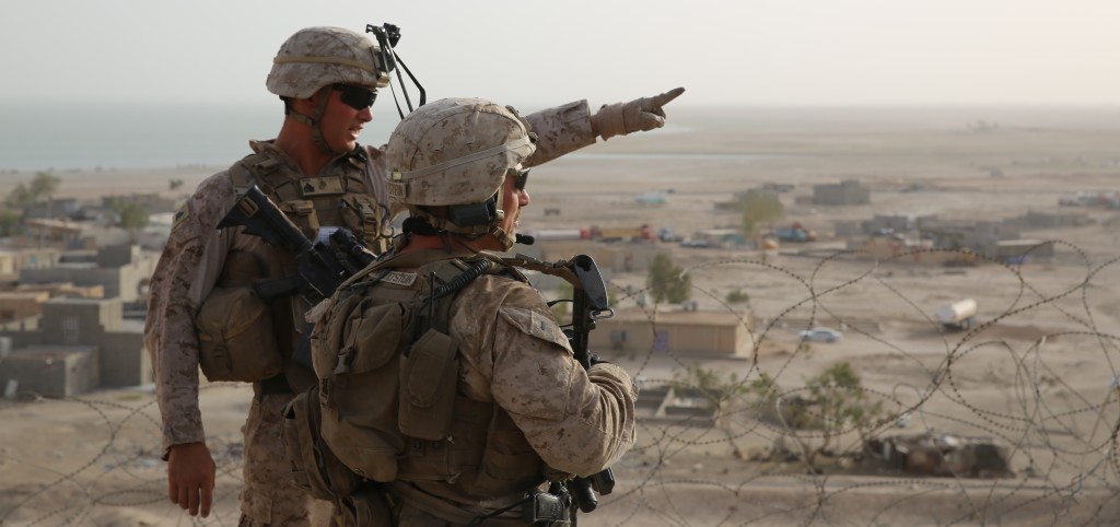 Marines provide security at Al Taqaddum