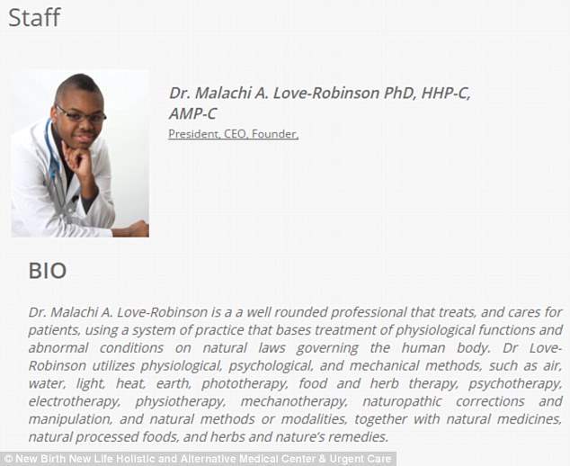 314CA9BB00000578-0-Bio_hazard_Dr_Love_Robinson_s_biography_on_the_official_New_Birt-a-51_1455669552812